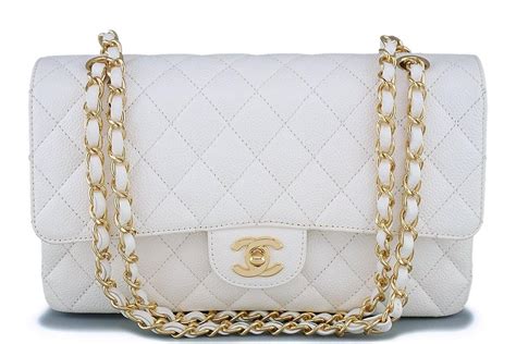 chanel classic flap medium white